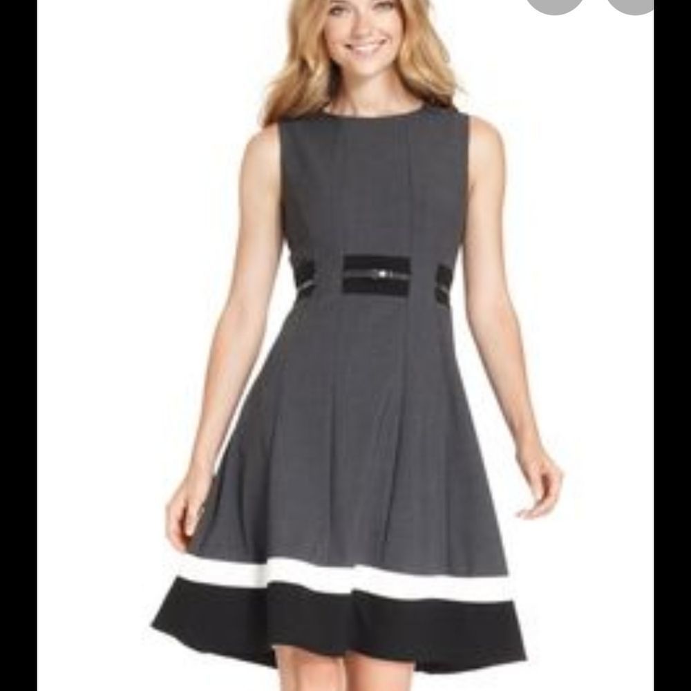 🎀HP🎀Calvin Klein Women's Belted Contrast Sheath Dress